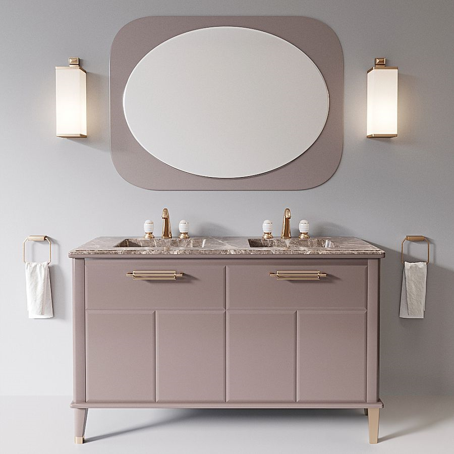 Riviere Cappuccino Emperador Dark Bathroom set by Oasis Group
